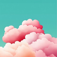 Soft pink dreamy clouds background
