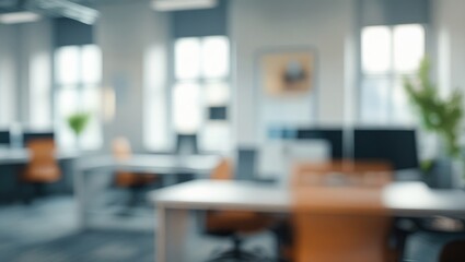 Abstract blurred office interior room. blurry working space with defocused effect. use for background or backdrop in business concept