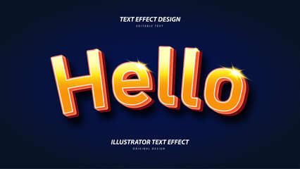 Hello effect text is very easy to edit
