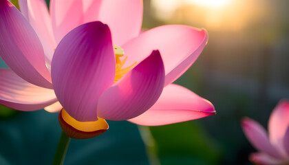 Fototapeta premium close up of a pink flower with a blurry background