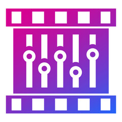 Fototapeta premium video editing icon on white