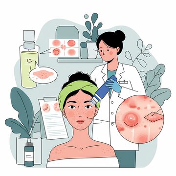 illustration of a beauty treatment concept.