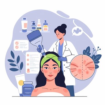 illustration of a beauty treatment concept.