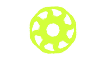 green abstract 2d spiral shape on transparent background