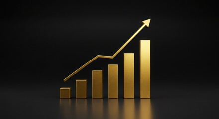 business graph on black background