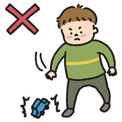 おもちゃを投げるの禁止