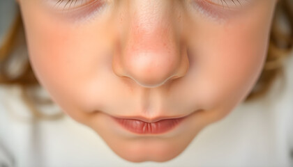 Fototapeta premium close up of a child's face and nose