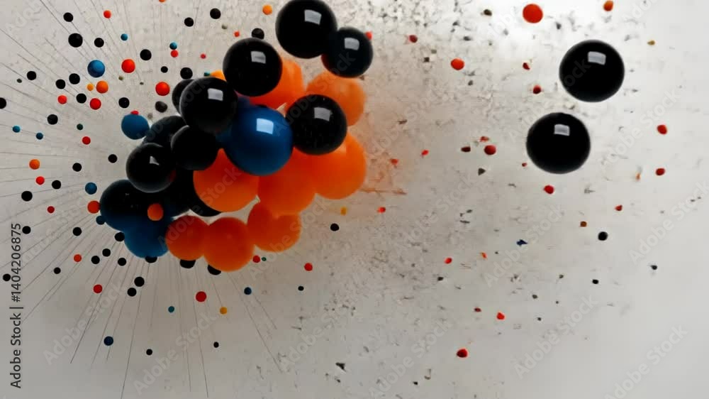 Aufkleber exploring the vibrant energy of color and form in a striking 3d art installation generative ai
