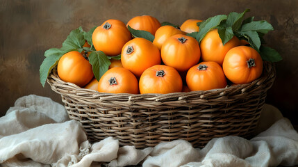 Ripe Yellow Tomatoes in a Wicker Basket