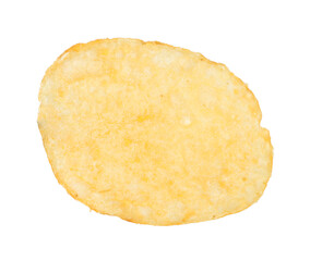 One tasty potato chip isolated on white