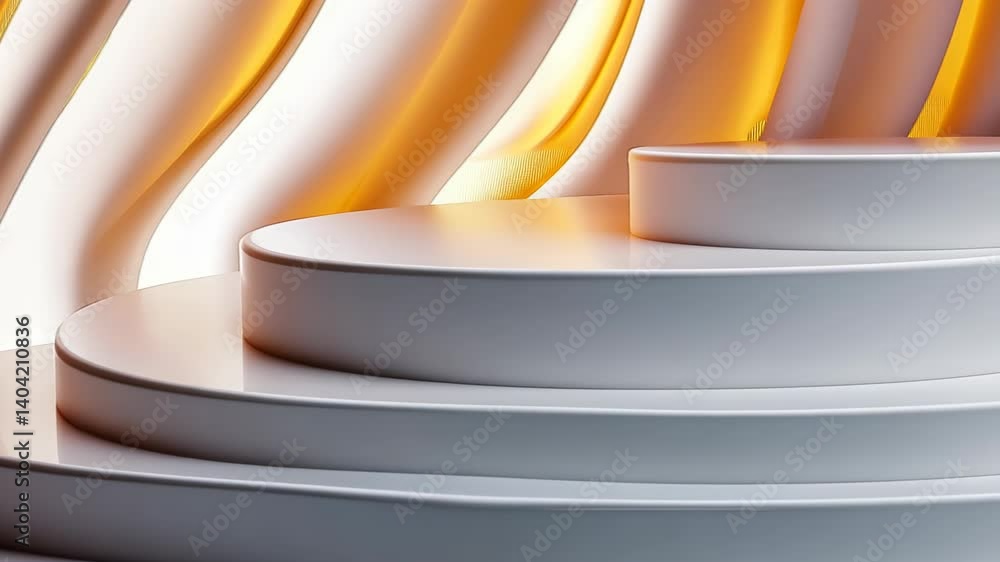Poster experience the elegance of flowing lines and soft curves in a modern art installation with stunning 
