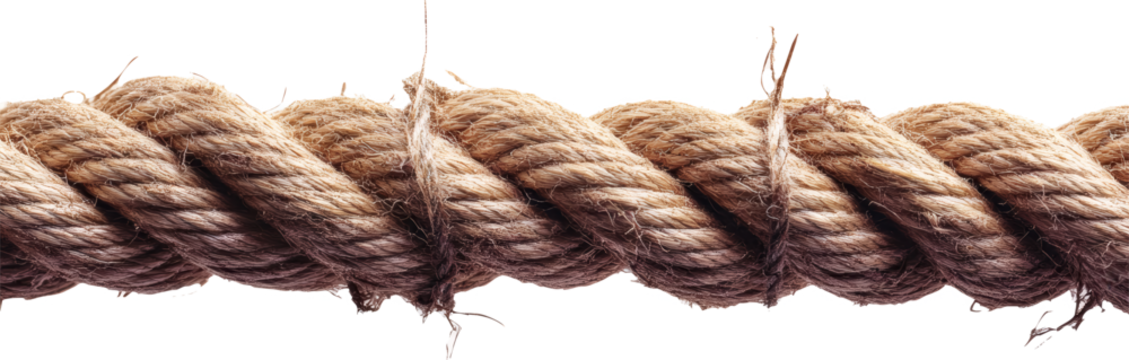 Twisted Rope Close-up Against transparent Background 