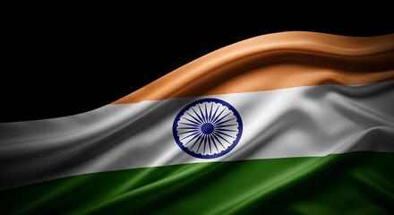 Majestic Indian flag displayed with elegant fabric and vibrant colors