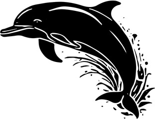 vector silhouette of a dolphin © Adam