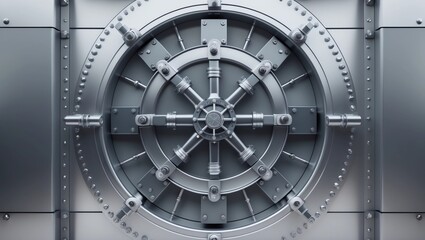Silver bank vault front
