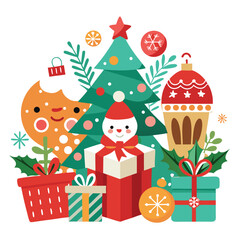 Christmas cards isolated on white background