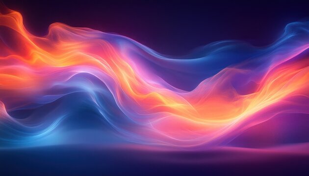 Glowing LED Cables and Fiber Optics in Neon Futurism Abstract Digital Art