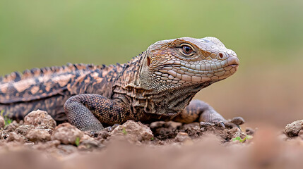 Fototapeta premium Spotted Lizard On Ground