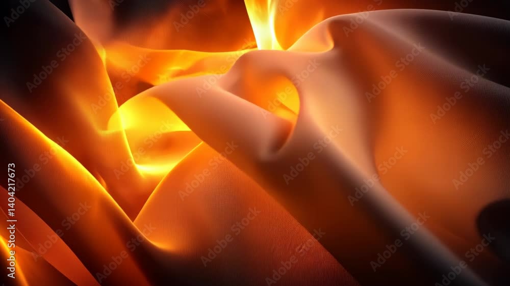 Poster dynamic interplay of light and shadow creates a fiery dance in vibrant textures and hues generative 