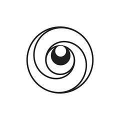 Modern logo design for the  eye hypnotic. Yin yang outline, unique and elegant.