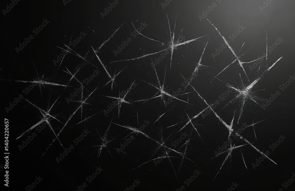 Poster white scratches isolated on black background. abstract design with grunge texture, damaged effect, c