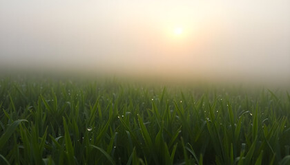 Obraz premium field of grass with the sun in the background