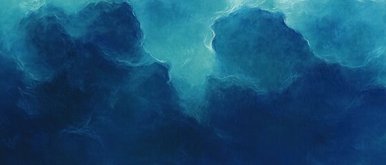 Fototapeta premium Blue Watercolor Background with Cloudy Pattern and Soft Foggy Lighting in Turquoise Colors