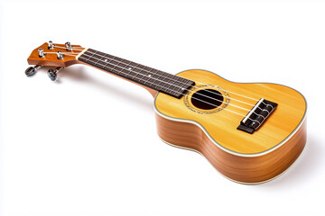 Ukulele placed on a clean surface showcasing its craftsmanship and design during a bright indoor setting