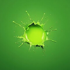 Glowing Neon Green Color Splash
