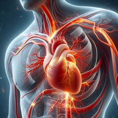 Pulmonary trunk, vein, aorta in heart
