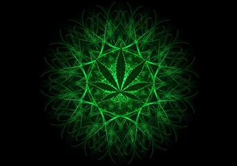 Psychedelic Cannabis Leaf Pattern