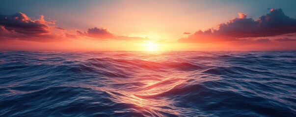 Fototapeta premium Calm Ocean Surface Abstract Blue Background Digital Water Waves Pattern