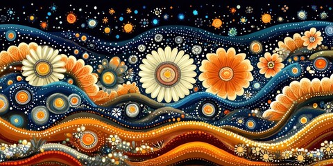 Abstract Pattern Creative Doodle Design Warm Color Background