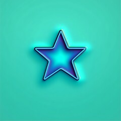 Obraz premium Blue Star Emoji with Glow