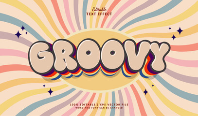 Groovy Editable Text Effect 3d Vintage Retro Classic Old Style