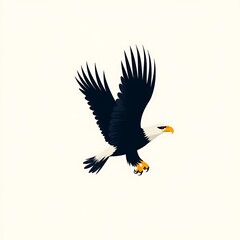 Fototapeta premium soaring eagle silhouette with bold lines