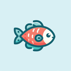 cute fish logo image vector