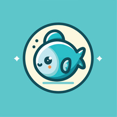 cute fish logo image vector