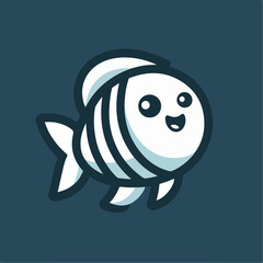 cute fish logo image vector