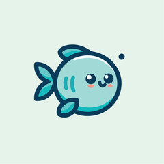 cute fish logo image vector