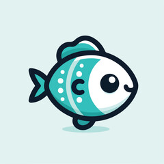 cute fish logo image vector