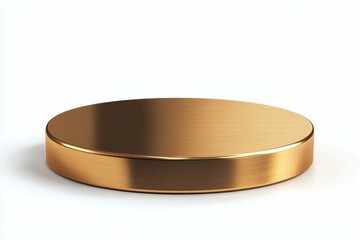 Elegant Bronze Round Product Display Platform on White Background, Ideal for Showcasing Luxury Items and Sophisticated Merchandise