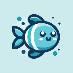 cute fish logo image vector