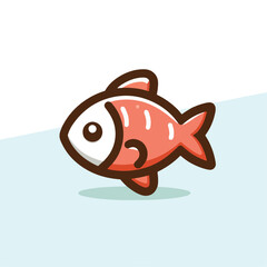 cute fish logo image vector
