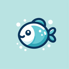 Obraz premium cute fish logo image vector