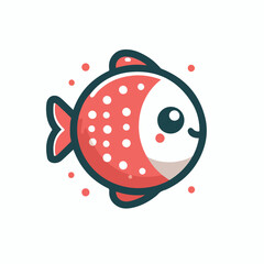 cute fish logo image vector