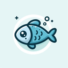 cute fish logo image vector