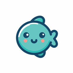 cute fish logo image vector