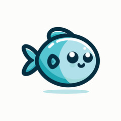 cute fish logo image vector