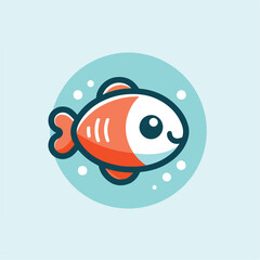 cute fish logo image vector